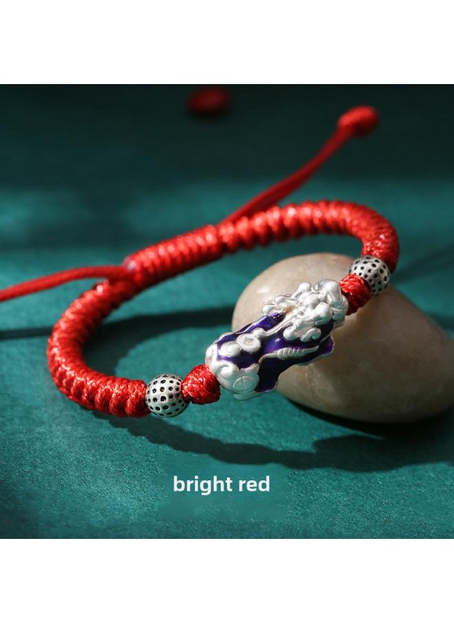 Dragon Knot Direct Temperature Sensor Color Change Hand Rope New Technology 3d Hard Sterling Silver Brave Men's Bracelet