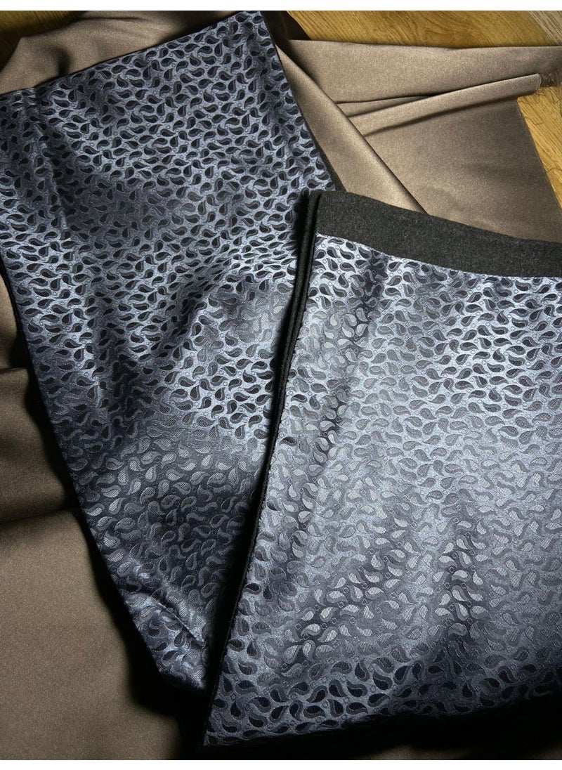 Gift Drop Patterned Satin Thin Cashmere Textured Warm Soft Winter Scarf