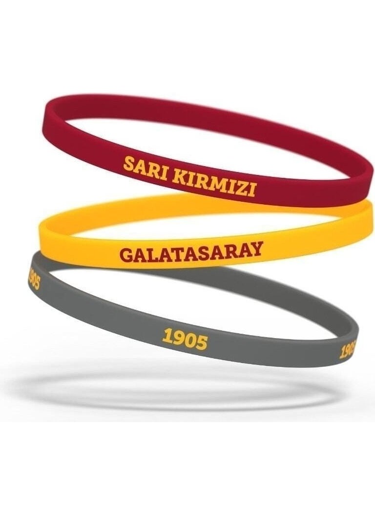 Licensed Yellow Red Striped Scarf and 3-Pack Bracelet