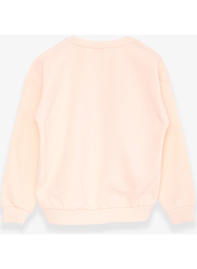 Girl's Sweatshirt with Text Printed Cream (9-14 Years)