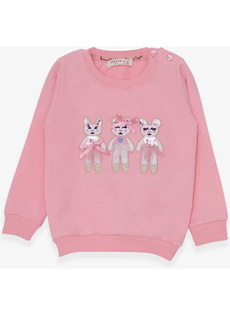 Girl's Sweatshirt Cute Animals Printed 1.5-5 Years, Powder