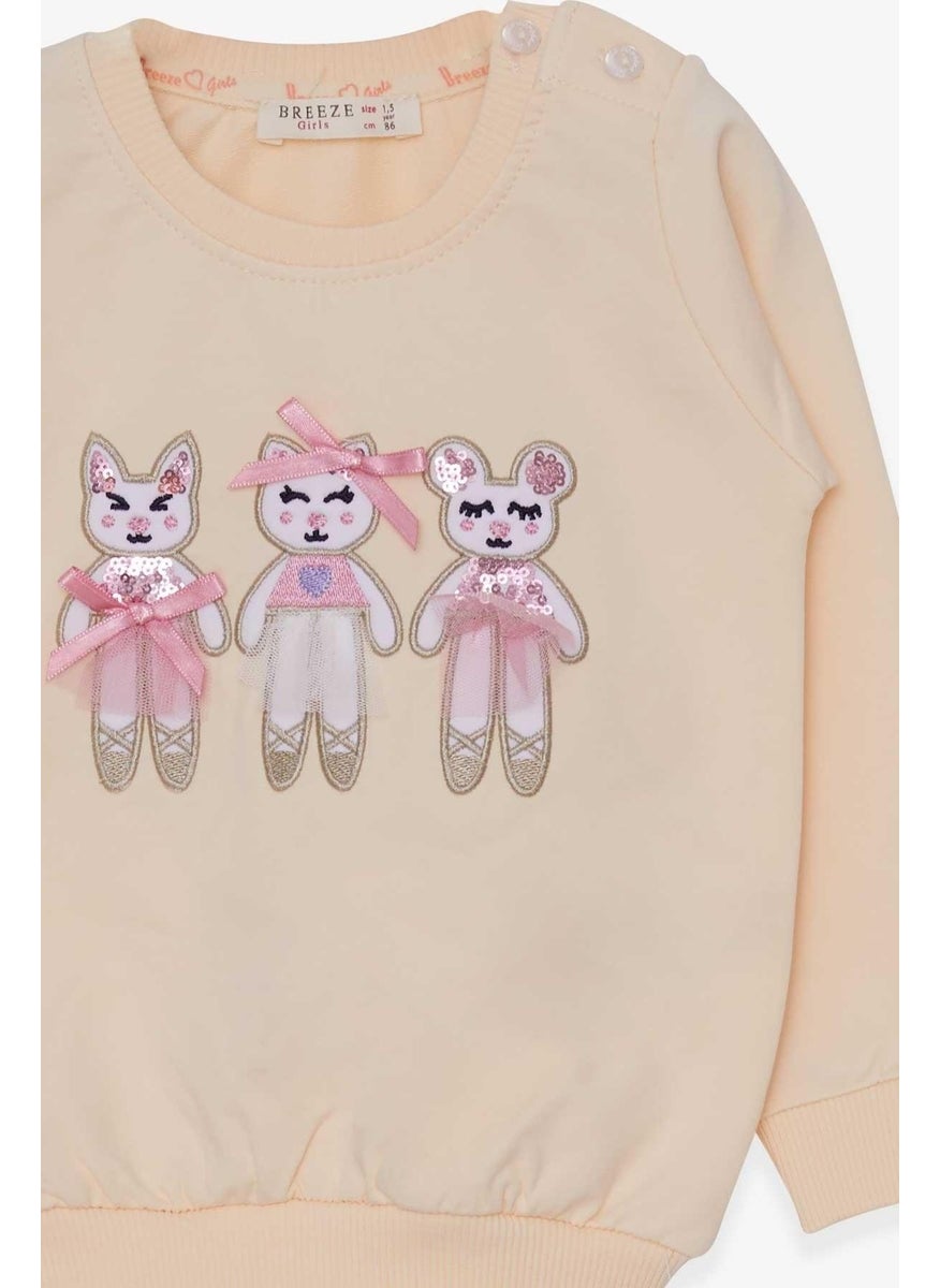 Girl's Sweatshirt Cute Animals Printed 1.5-5 Years, Cream