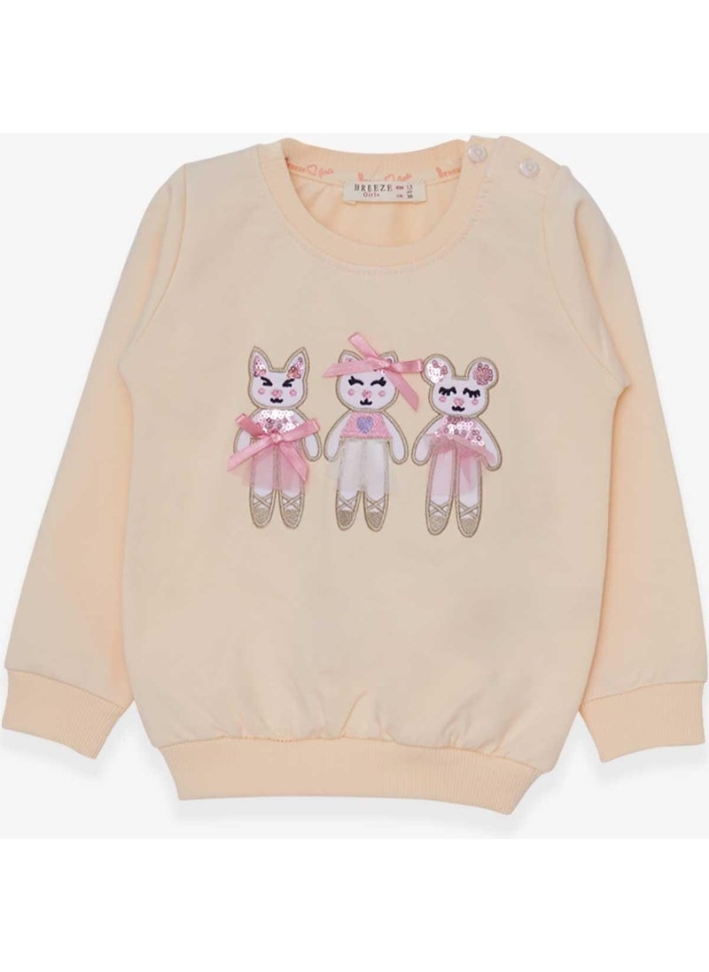 Girl's Sweatshirt Cute Animals Printed 1.5-5 Years, Cream