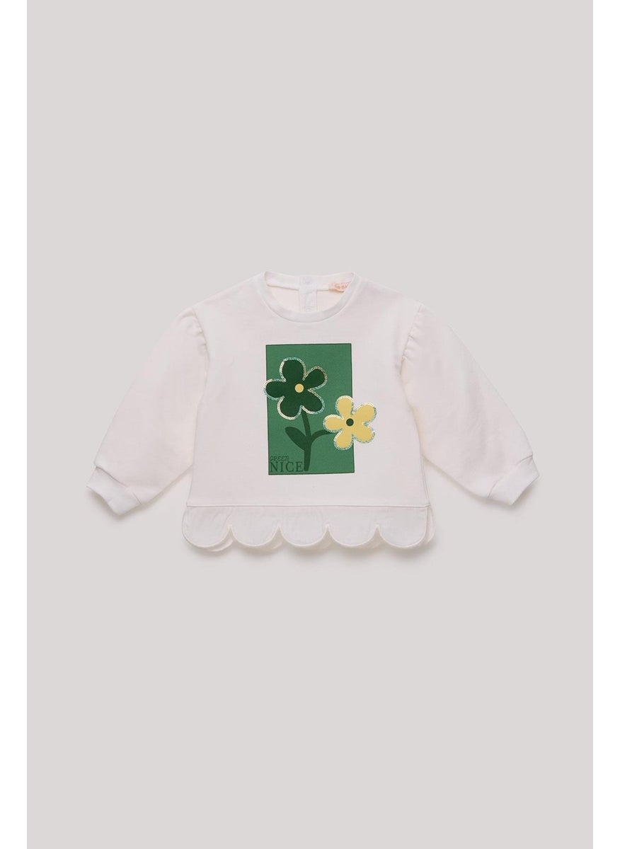 Bg Store Baby Girl Ecru Sweatshirt