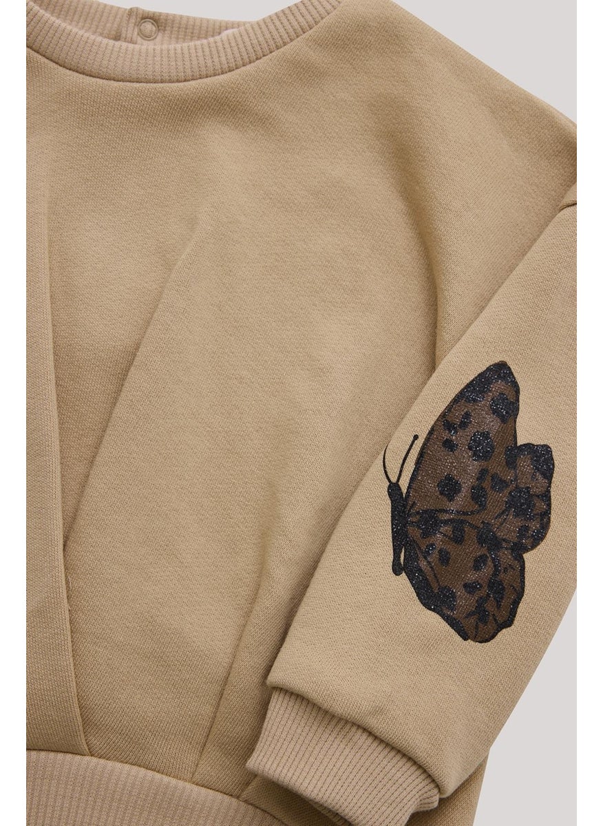 Bg Store Baby Girl Beige Sweatshirt