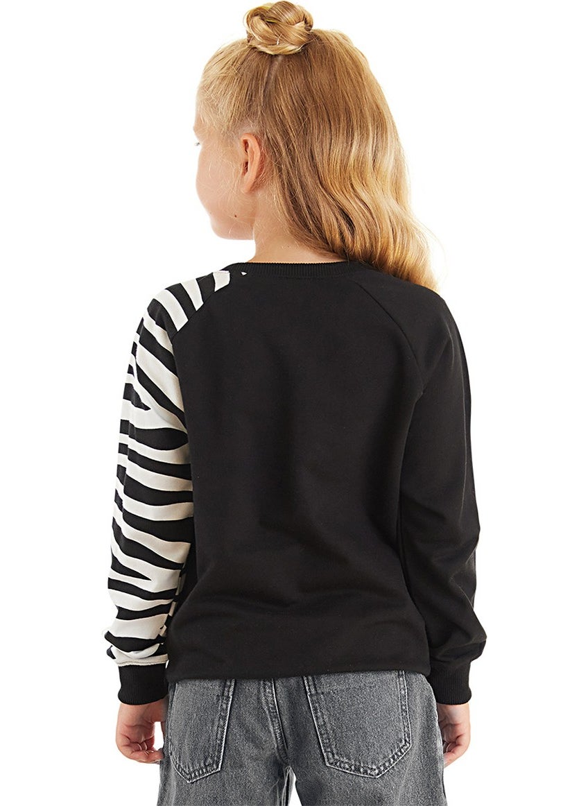 Frilled Zebra Girl Black Sweatshirt