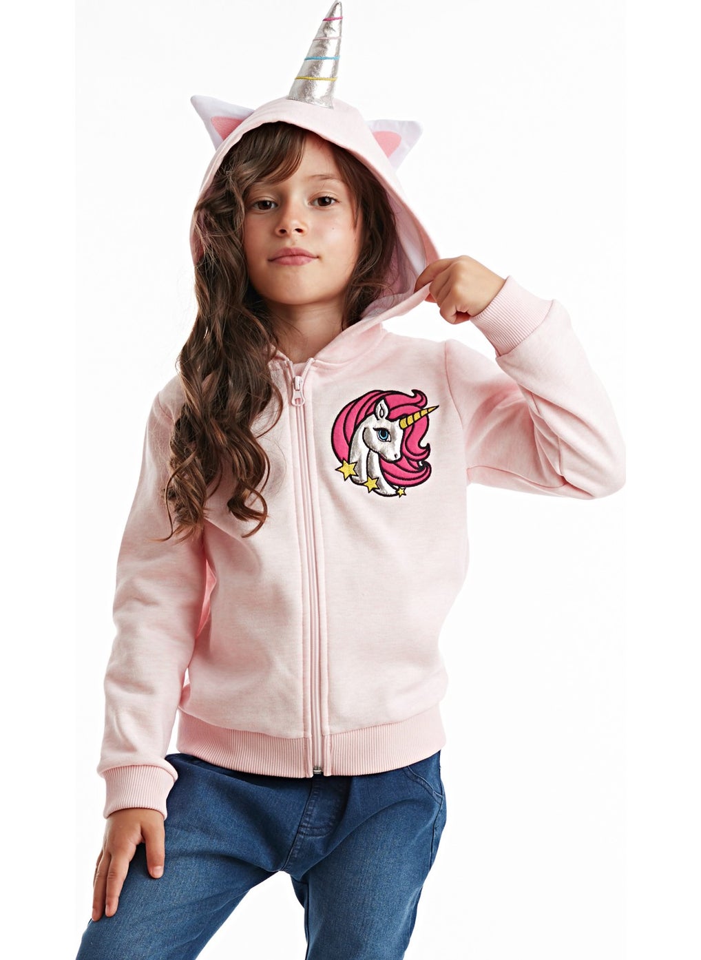 Unicorn Hooded Girl Sweatshirt