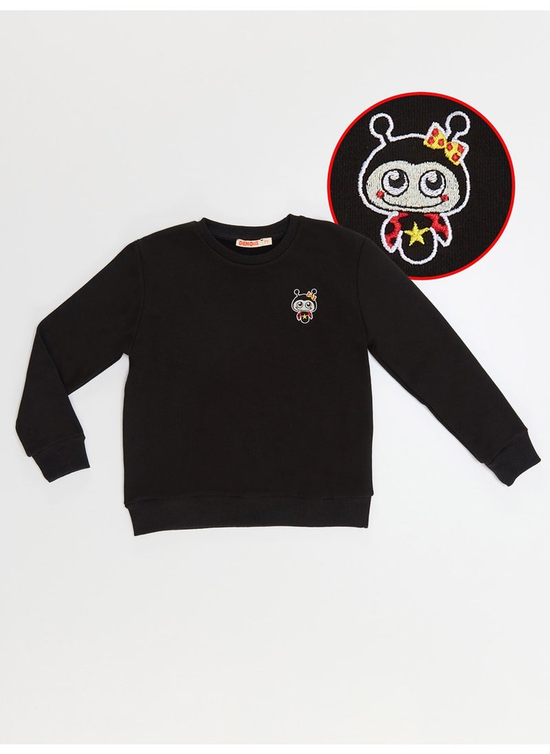 Ladybug Girl Black Sweatshirt