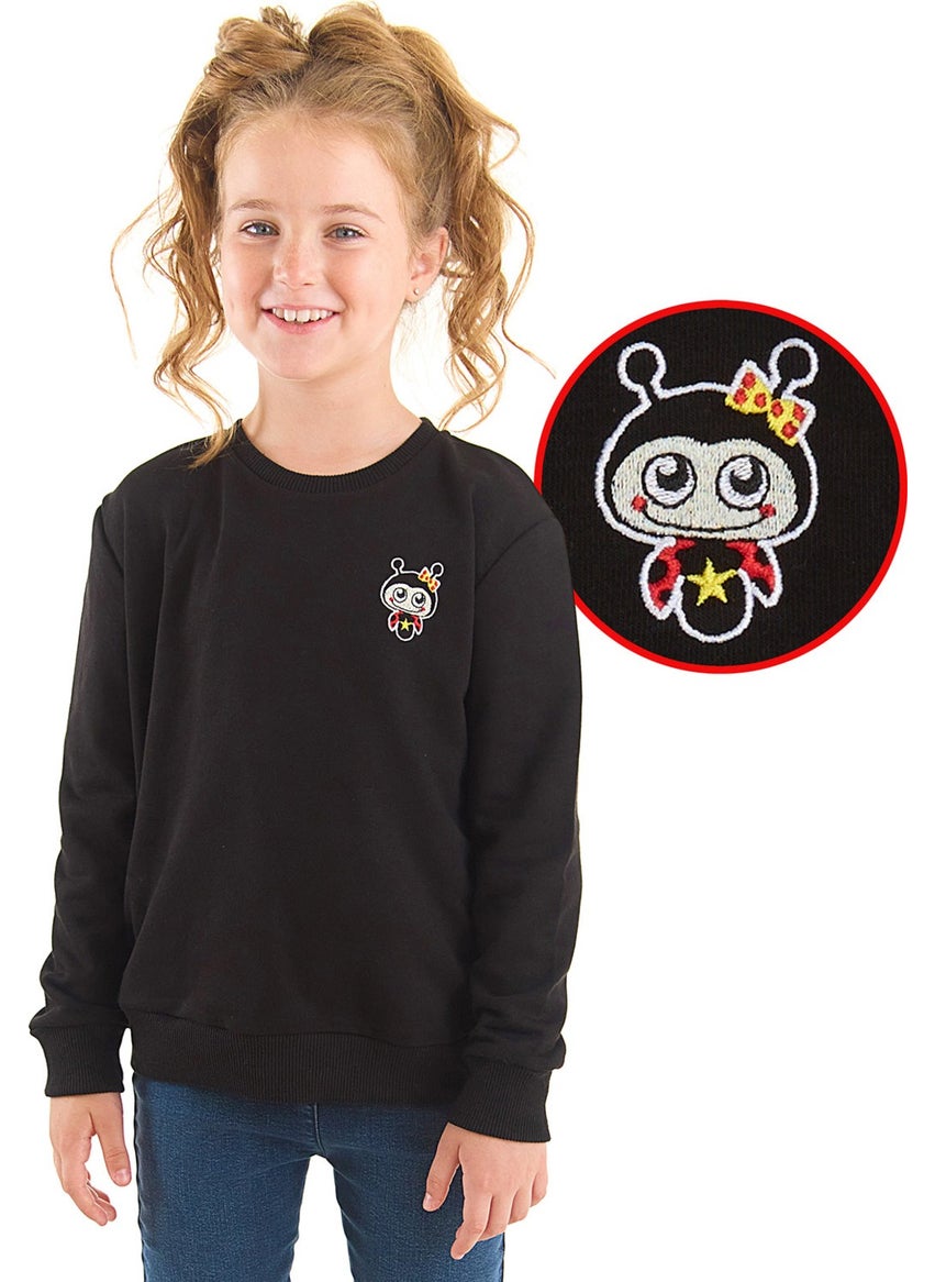Ladybug Girl Black Sweatshirt