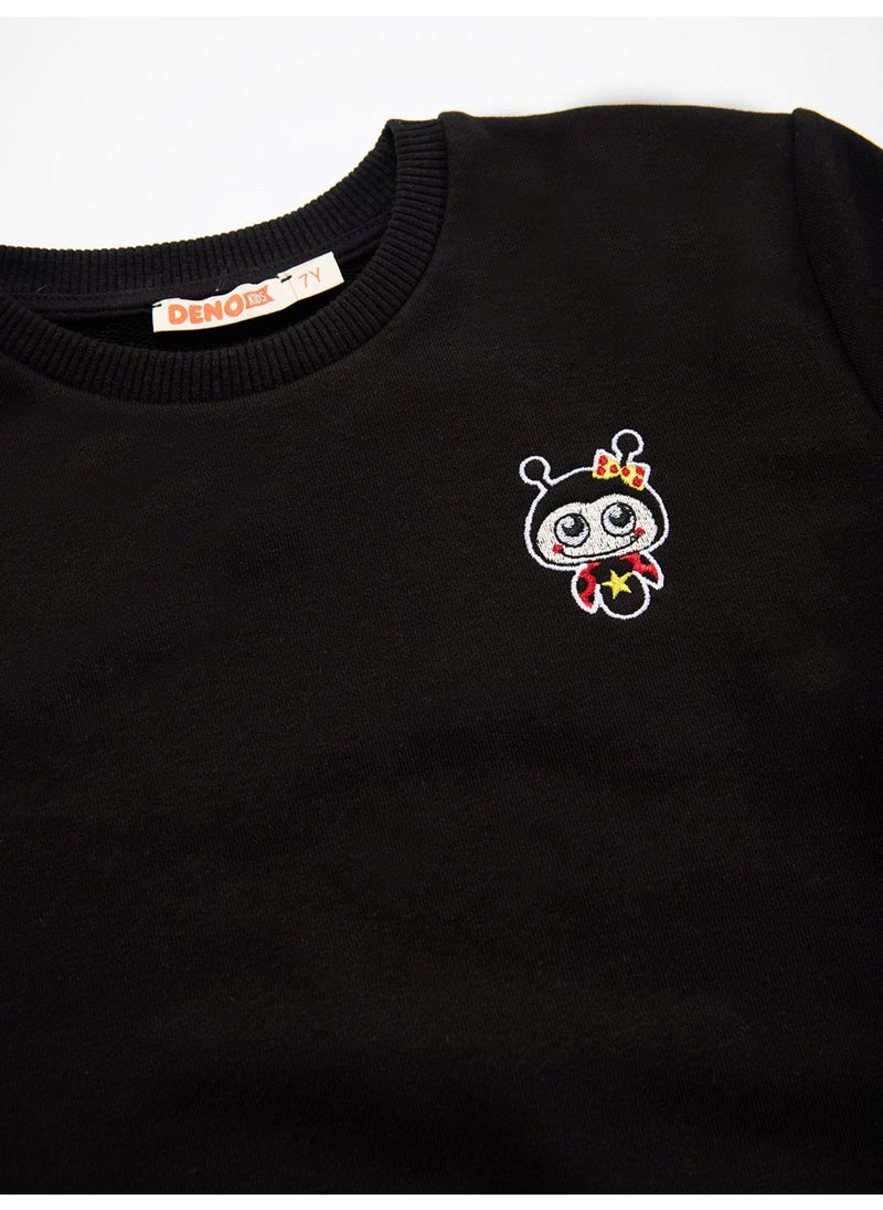Ladybug Girl Black Sweatshirt
