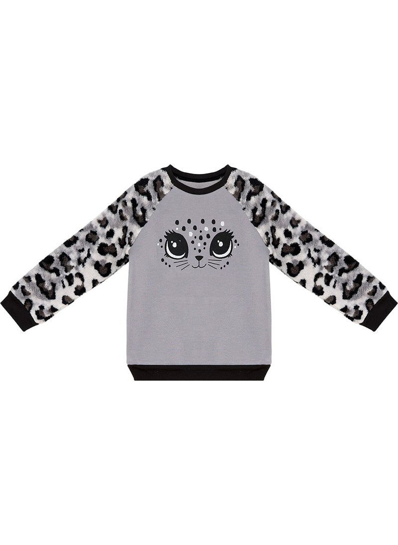 Leopard Plush Girl Sweatshirt
