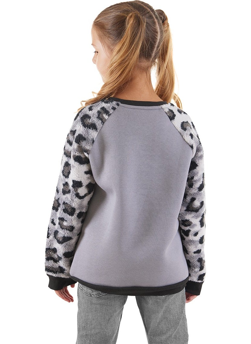 Leopard Plush Girl Sweatshirt