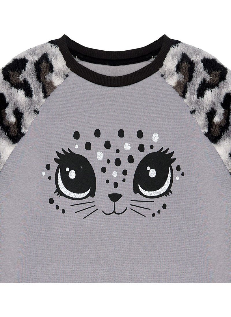 Leopard Plush Girl Sweatshirt