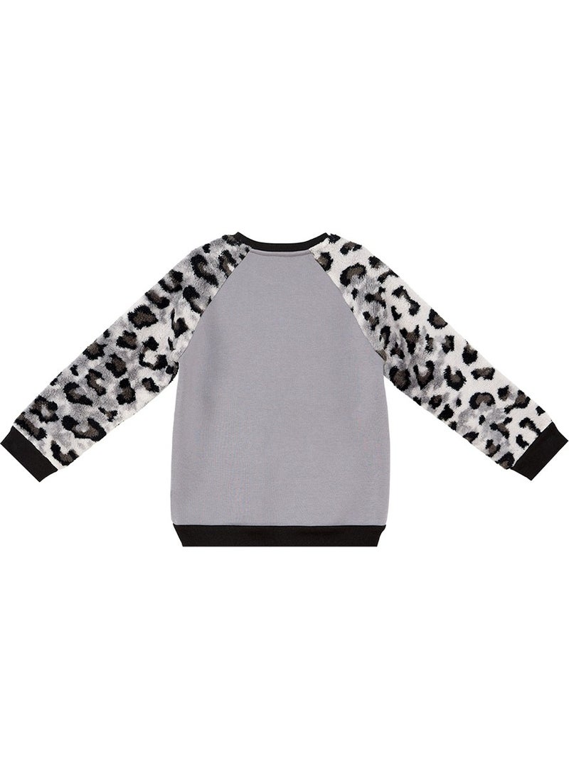 Leopard Plush Girl Sweatshirt