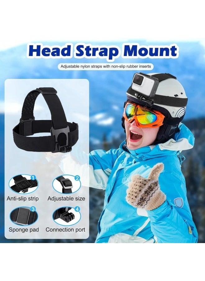 Head-mounted Mobile Phone Fixed Bracket Riding Diyi Person Shooting Bracket Live Sports Camera Motorcycle Riding Chest Strap-Colour:Chest Strap + Headband Nine-piece Set