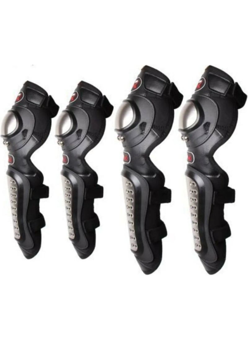 Europe Standard Titanium Luxury Articulated Motor Knee Pad Elbow Pad Set Comfortable Motorcycle Leg Arm Protection Knee Pad 1966