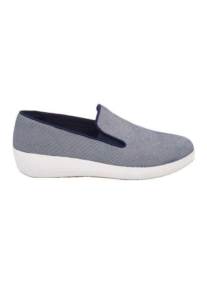 Houndstooth Superskate Slip-Ons Blue