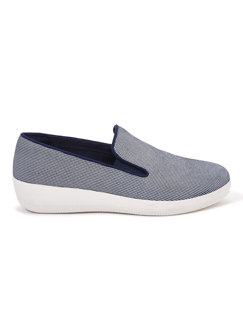 Houndstooth Superskate Slip-Ons Blue