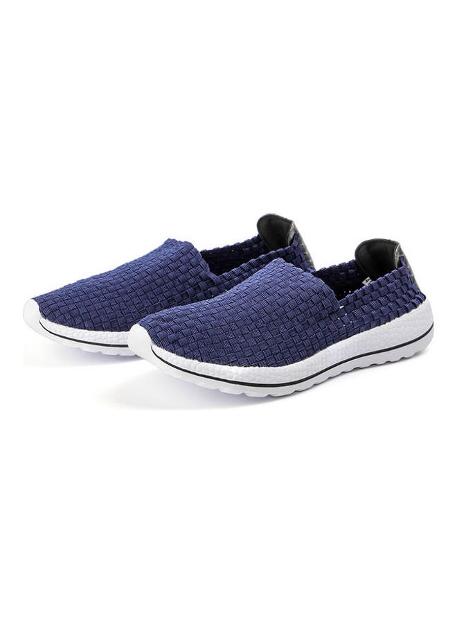 Korean Round Toe Slip-Ons Shoes Blue