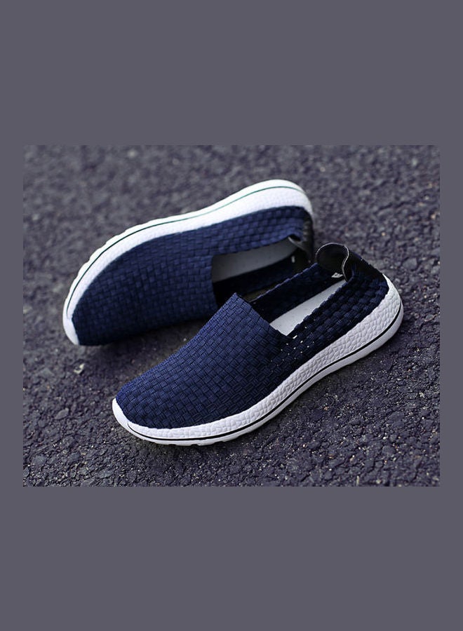 Korean Round Toe Slip-Ons Shoes Blue