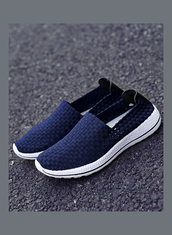 Korean Round Toe Slip-Ons Shoes Blue