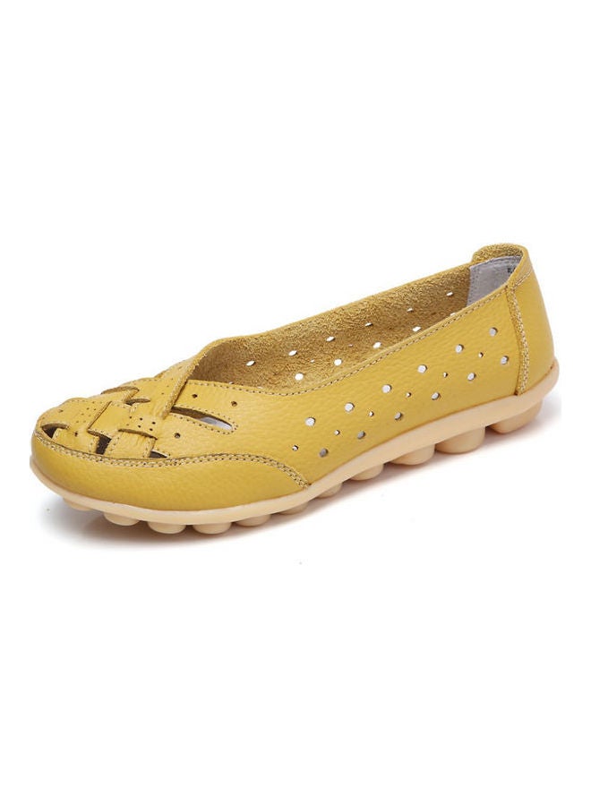 Round Toe Slip-On Comfort Shoes Yellow