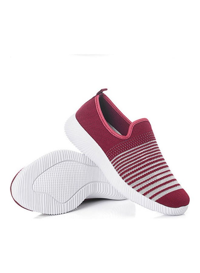 Lightweight Round Toe Slip-On Shoes Red/White