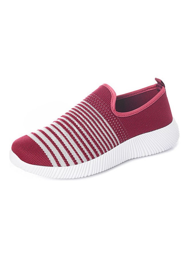 Lightweight Round Toe Slip-On Shoes Red/White