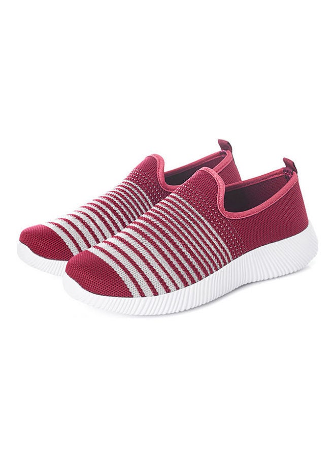 Lightweight Round Toe Slip-On Shoes Red/White