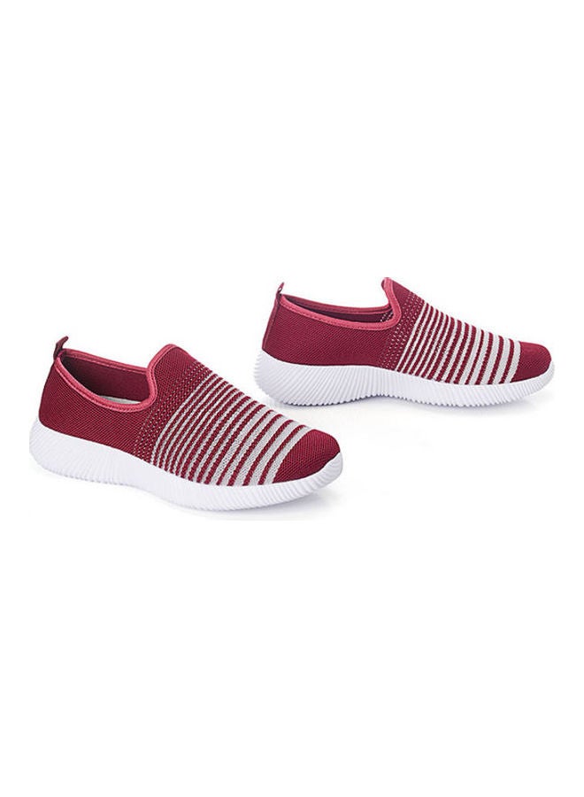 Lightweight Round Toe Slip-On Shoes Red/White
