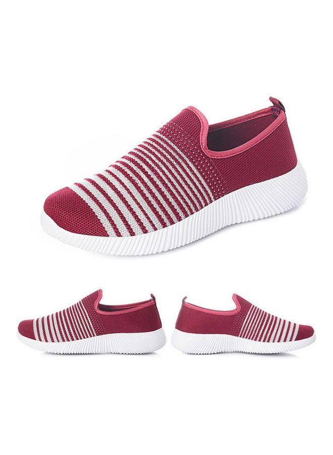 Lightweight Round Toe Slip-On Shoes Red/White