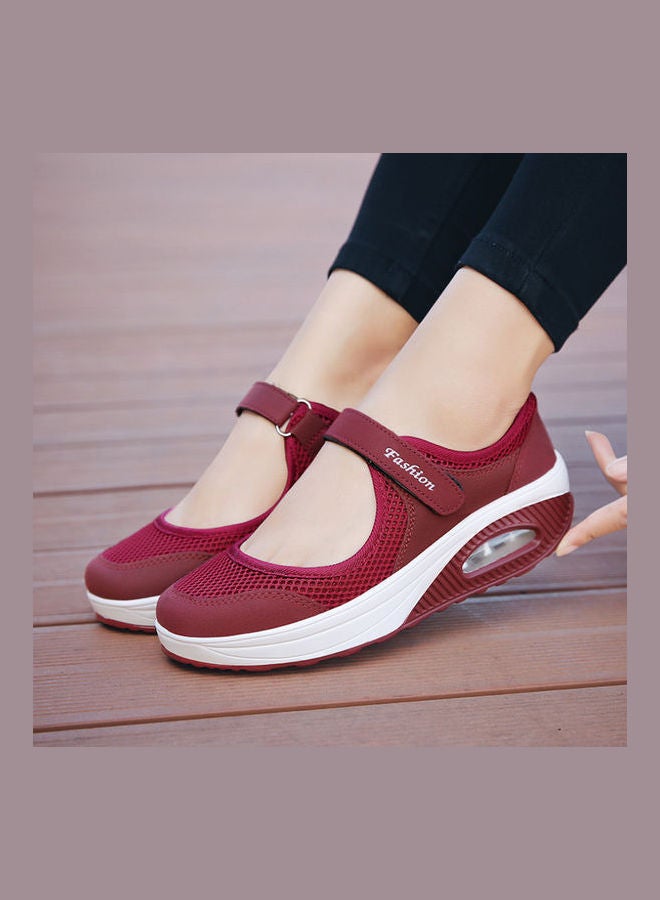 Solid Velcro Strap Closure Comfort Red