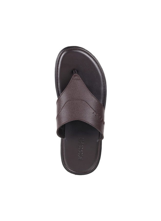 Mochi Mens Leather Brown Slippers (Size (10 UK (44 EU))