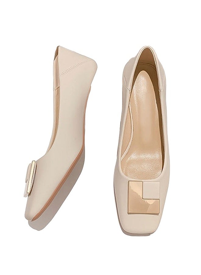 Women's Loafers,Square Closed Toe Chunky Heels Slip Ons,Comfortable Block Low Heel Shoes,Non-slip Rubber Outsole,Comfy Loafer Shoes For Office Work Business Formal Parties Weddings