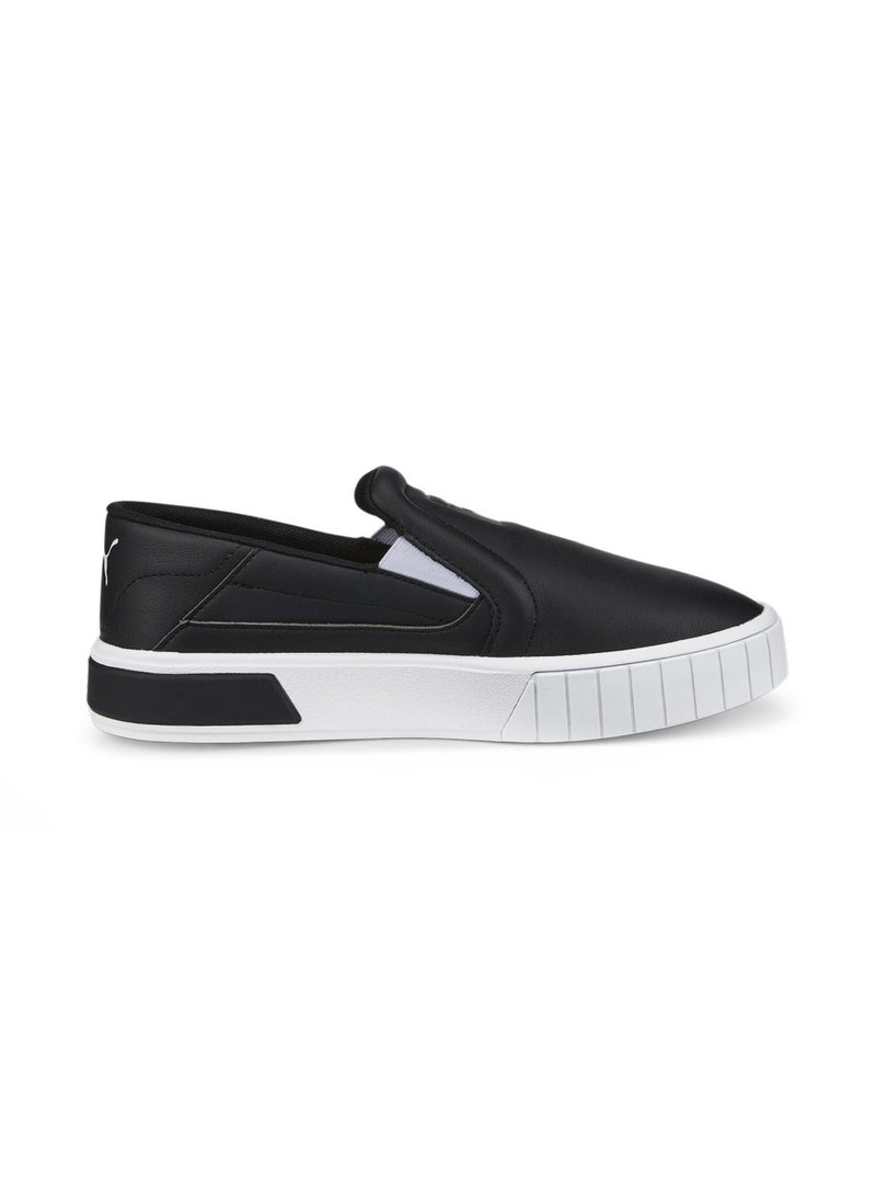 Cali Star Slip On Leather Womens Black Sneakers