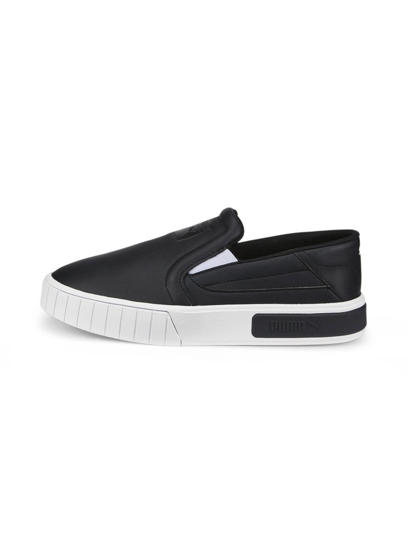 Cali Star Slip On Leather Womens Black Sneakers