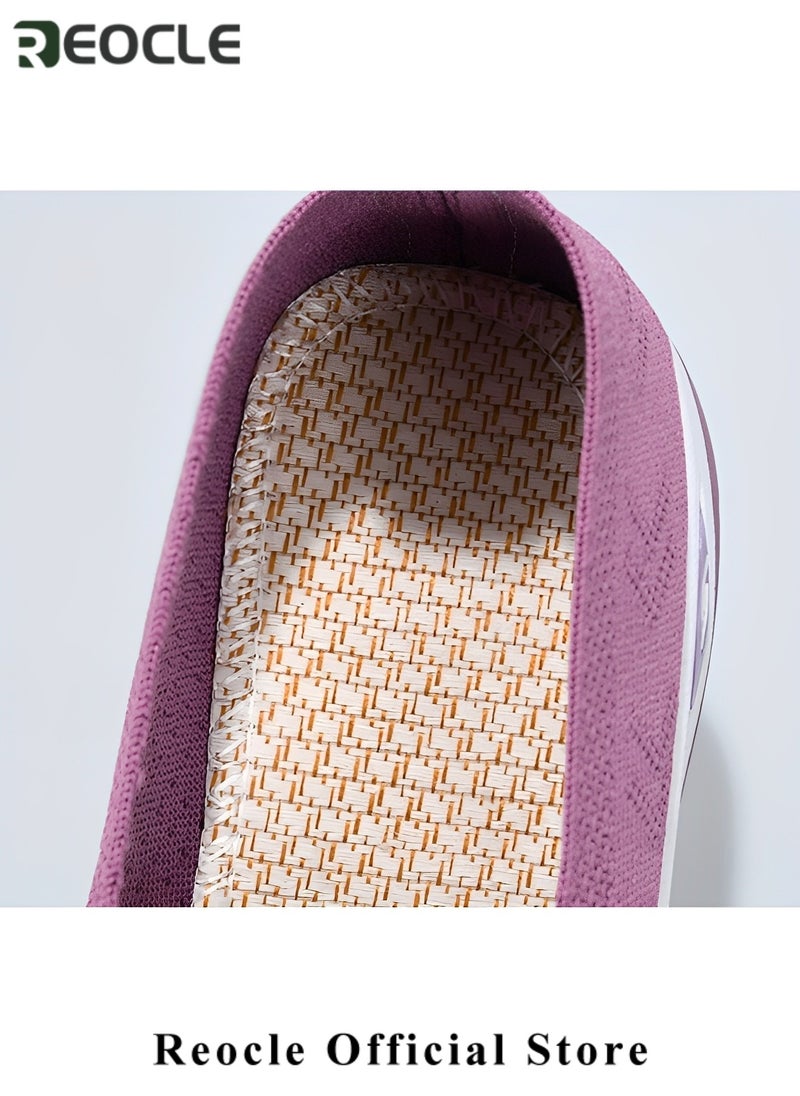 Women's Woven Shoes Orthopedic Breathable Soft Shoes Walking Slip on Shoes Breathable Comfortable Single Shoes with Arch Support