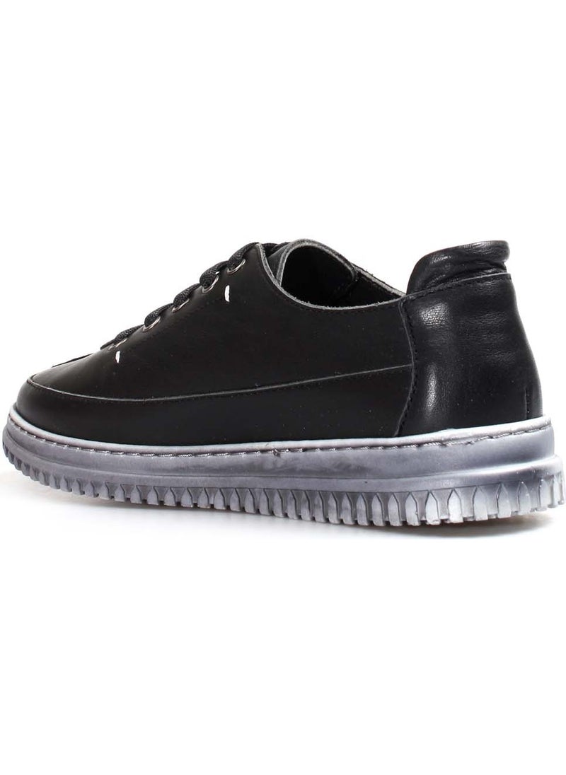Genuine Leather Black Women's Casual Shoes 583za402