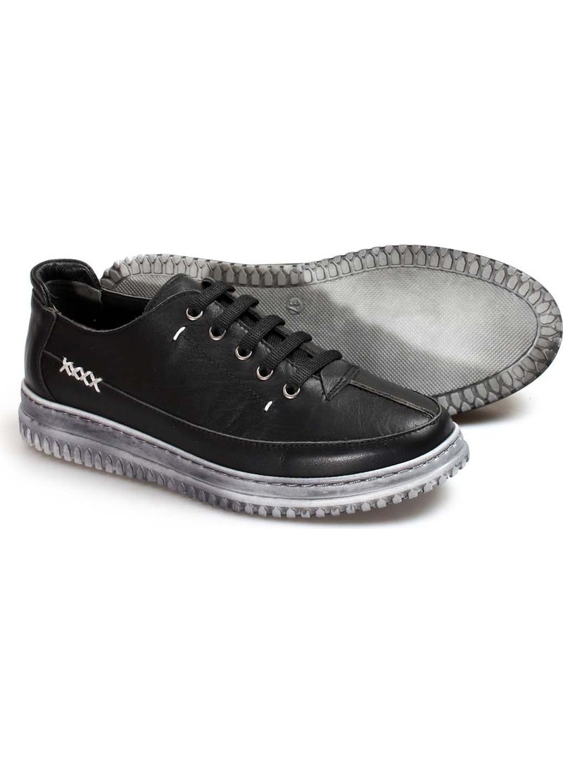 Genuine Leather Black Women's Casual Shoes 583za402