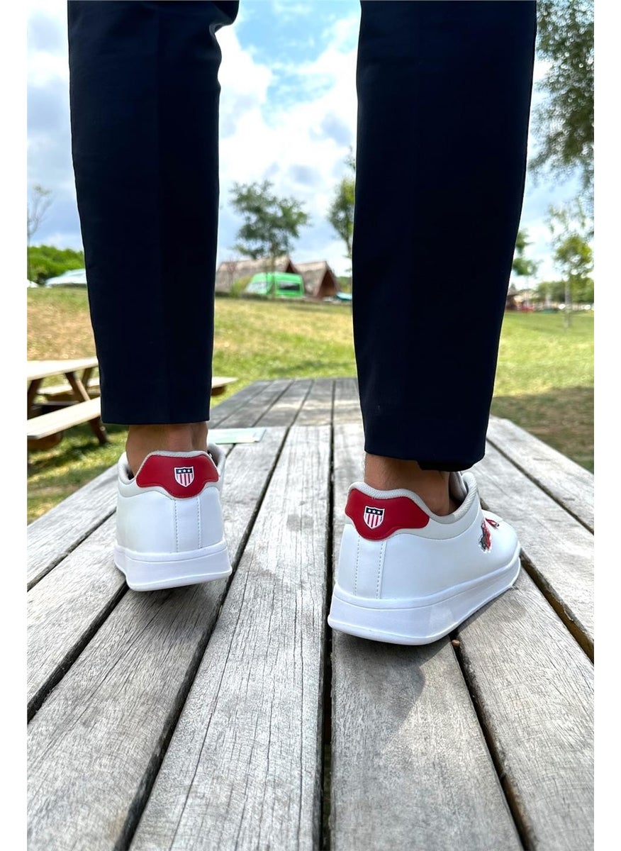 Unisex Sneakers Casual Sports Shoes WHITE - RED