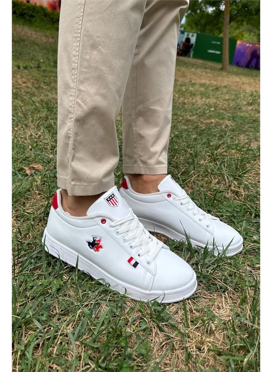 Unisex Sneakers Casual Sports Shoes WHITE - RED