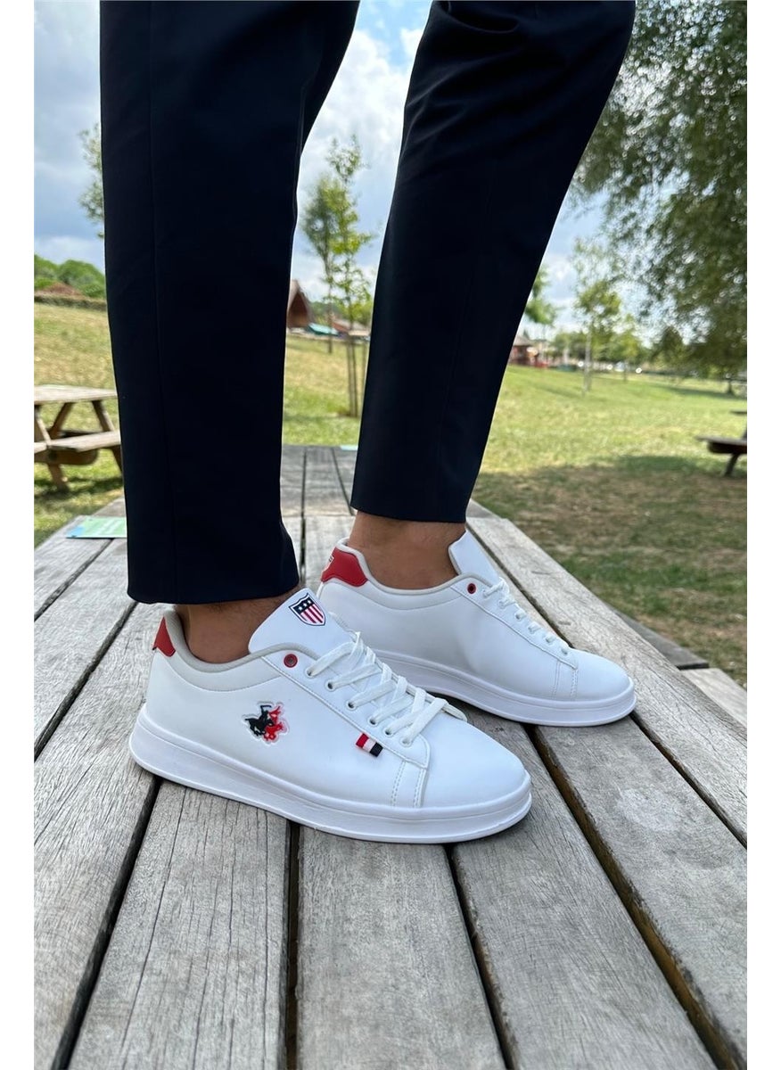 Unisex Sneakers Casual Sports Shoes WHITE - RED