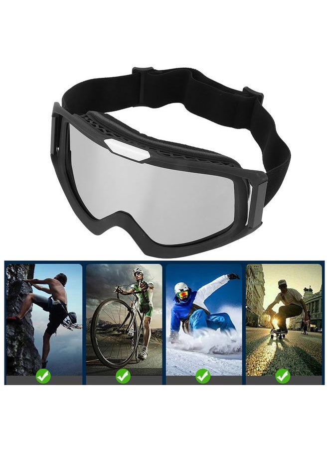 Outdoor Motorcycle Riding Eyewear Off-Road Goggles Windproof Bicycle Eye Glasses(Silver)