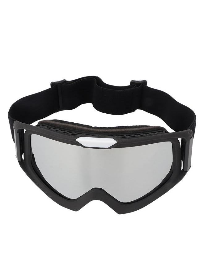 Outdoor Motorcycle Riding Eyewear Off-Road Goggles Windproof Bicycle Eye Glasses(Silver)