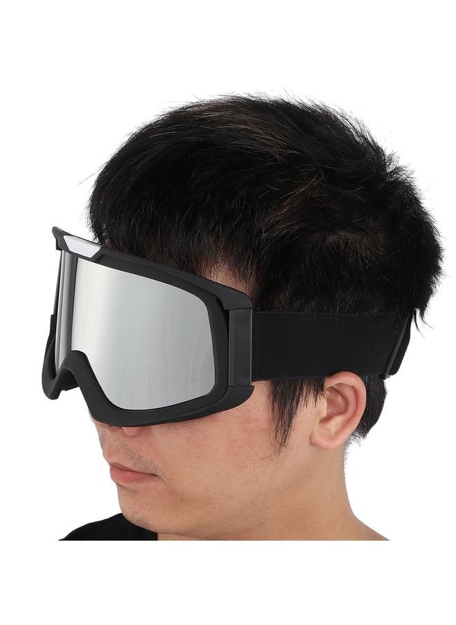 Outdoor Motorcycle Riding Eyewear Off-Road Goggles Windproof Bicycle Eye Glasses(Silver)