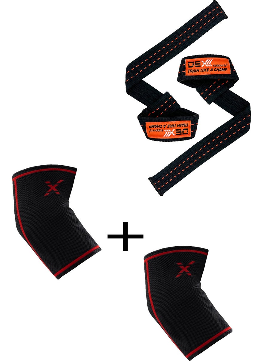 Elbow Sleeve Training Elbow Pad, Lifting Straps Pro 2 Pack
