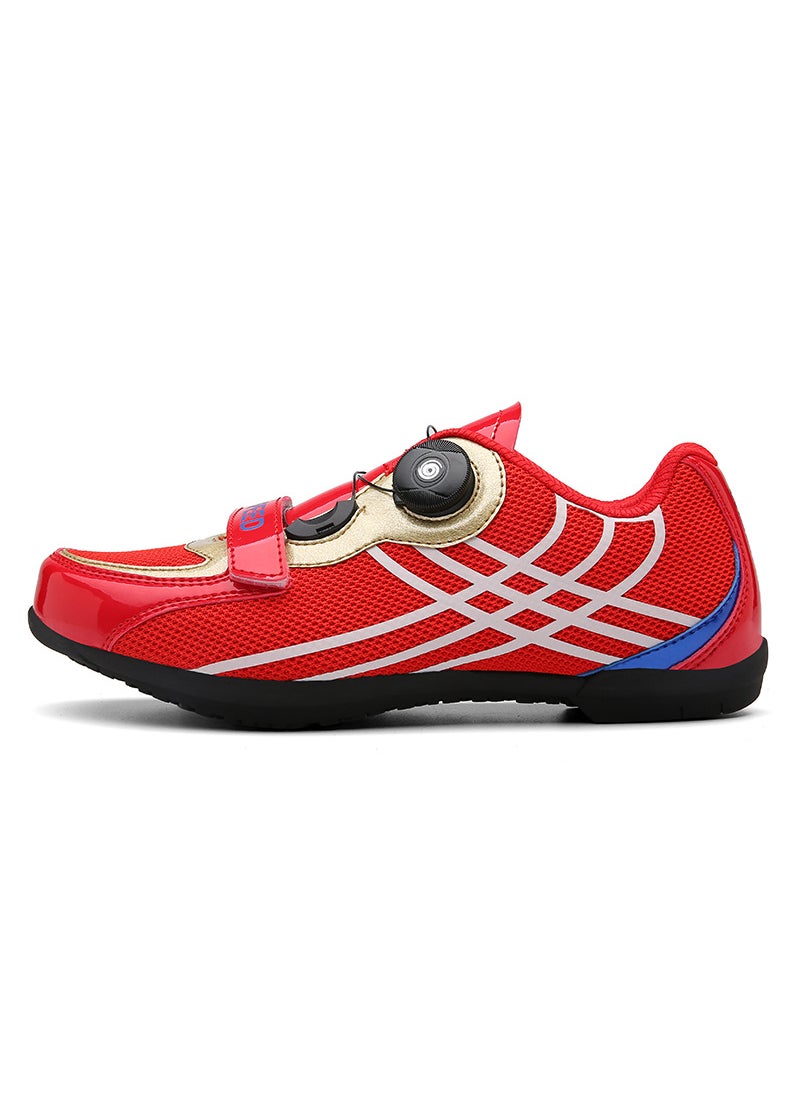 Breathable Cycling Shoes Unisex Mountain Bike Non-Lock Footwear Red