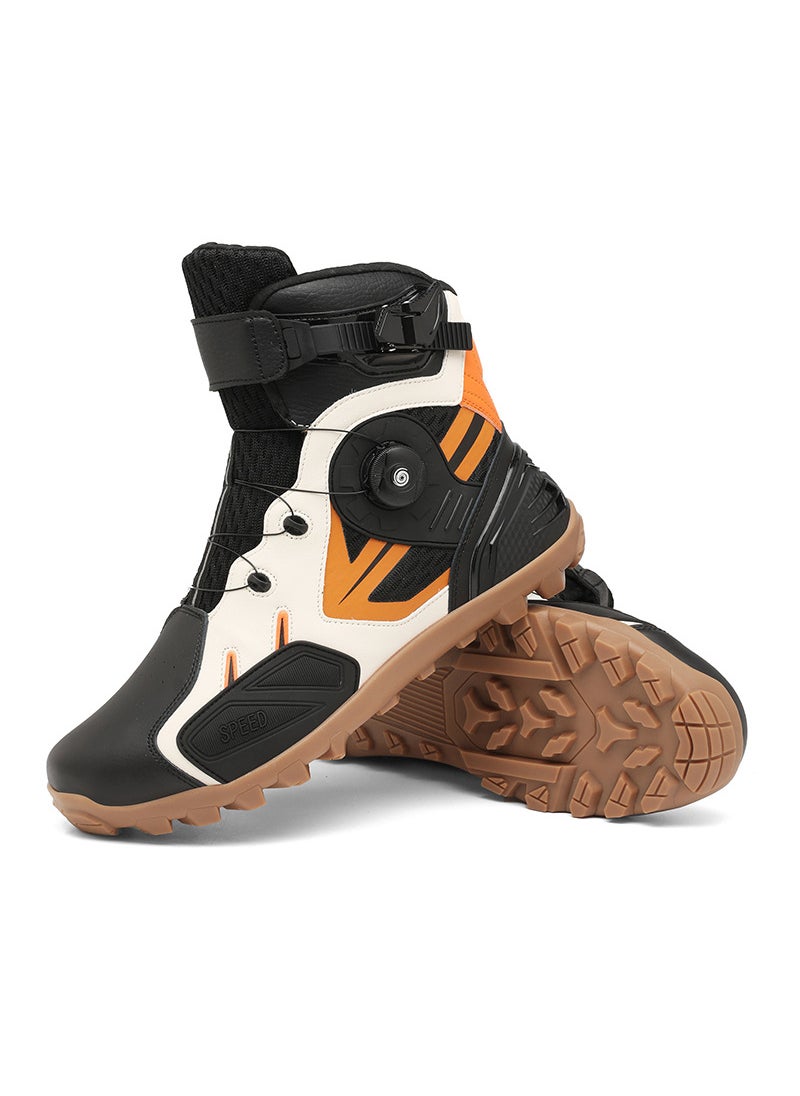 Mens Motorcycle Riding Shoes Large Size black yellow