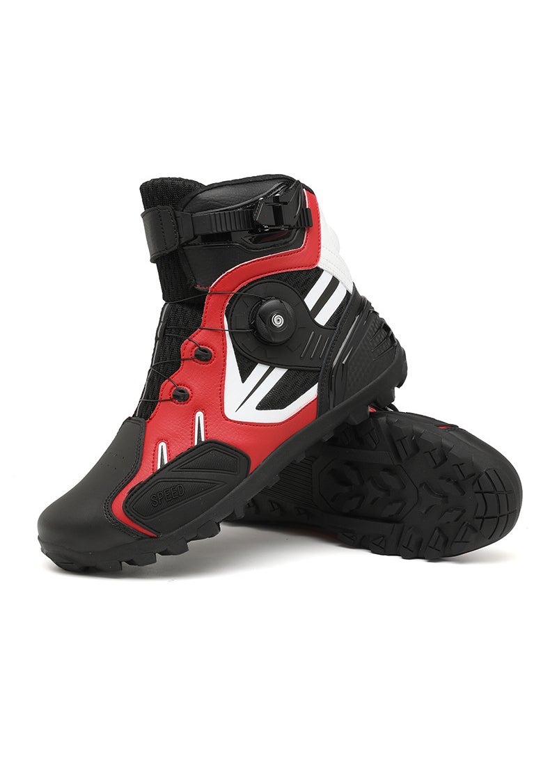 Mens Motorcycle Riding Shoes Large Size black red