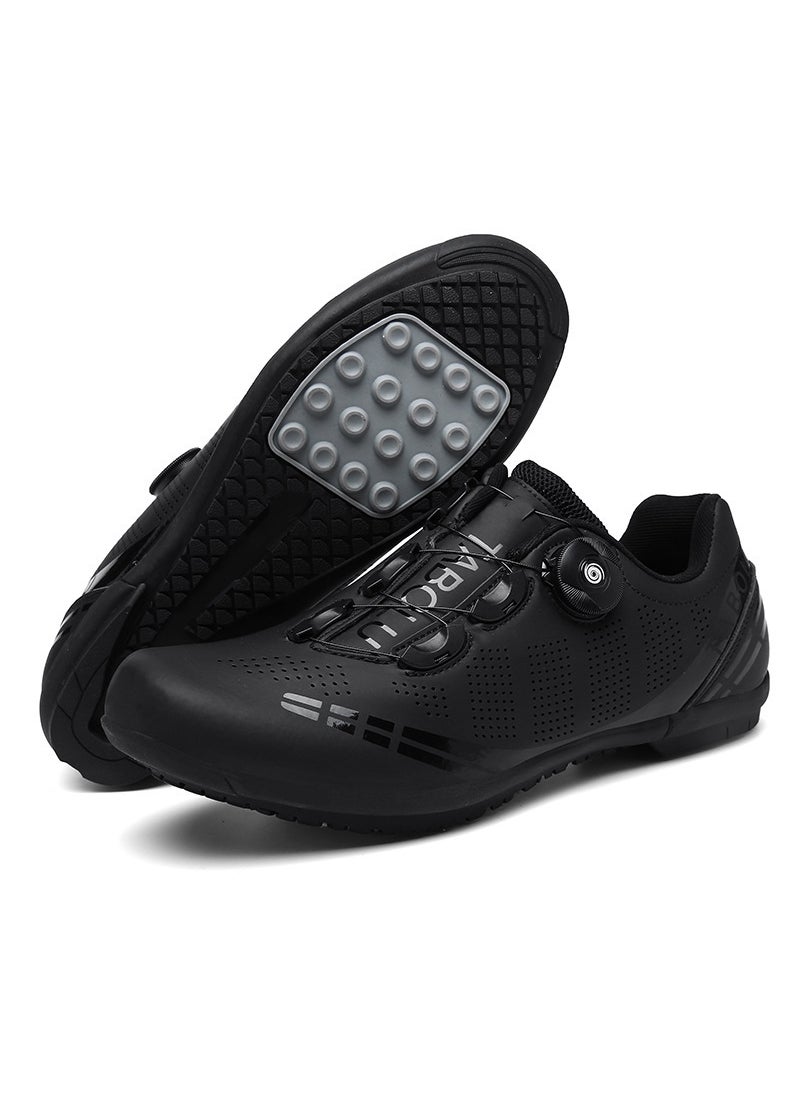 Cycling Shoes Mountain Bike Lock-On Shoes Sensation Single-Speed Hard-Soled Cycling Shoes For Men And Womens Sport Shoes Black rubber bottom